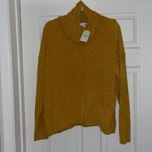 Time and Tru chenille turtleneck sweater yellow
